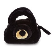 Wholesale - SUPER-SOFT BLACK BEAR PLUSH HAND BAG C/P 120, UPC: 769498041130